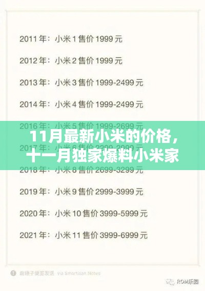 十一月獨(dú)家爆料，全新小米家族價(jià)格表，預(yù)算之內(nèi)驚喜不斷！