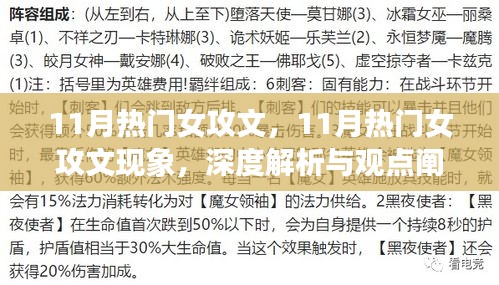 11月熱門女攻文，11月熱門女攻文現(xiàn)象，深度解析與觀點(diǎn)闡述