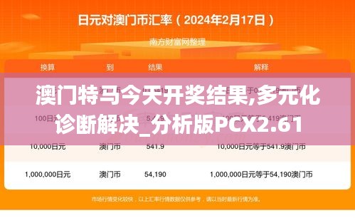 澳門特馬今天開獎結(jié)果,多元化診斷解決_分析版PCX2.61