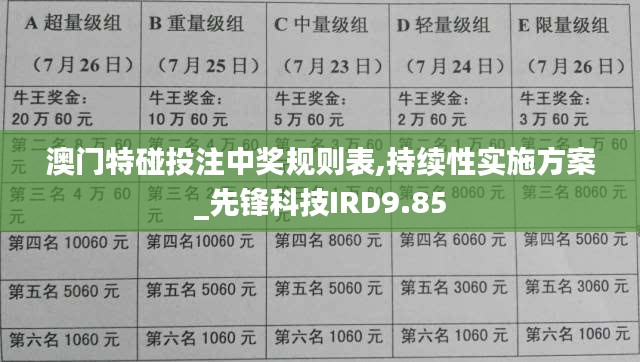 澳門特碰投注中獎規(guī)則表,持續(xù)性實(shí)施方案_先鋒科技IRD9.85