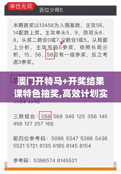 澳門開特馬+開獎結(jié)果課特色抽獎,高效計劃實施_豪華款QTQ9.86