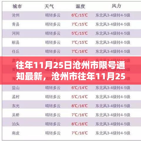 滄州市往年11月25日限號通知詳解，最新評析與用戶群體分析全解析