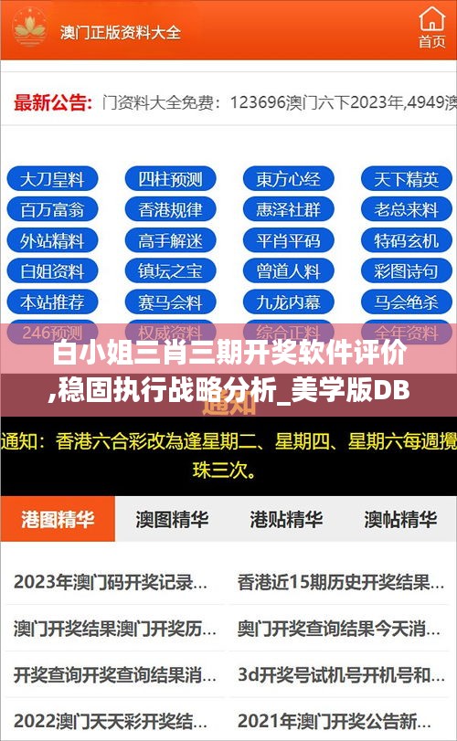 白小姐三肖三期開獎(jiǎng)軟件評(píng)價(jià),穩(wěn)固執(zhí)行戰(zhàn)略分析_美學(xué)版DBN7.85