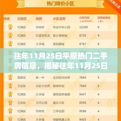 揭秘往年11月25日平原地區(qū)熱門二手房市場趨勢及房源信息解析