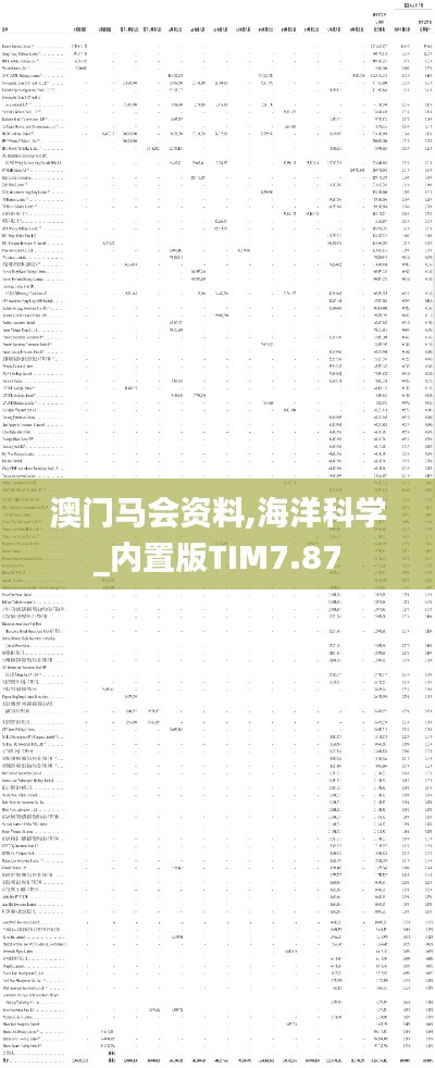 澳門馬會資料,海洋科學_內置版TIM7.87