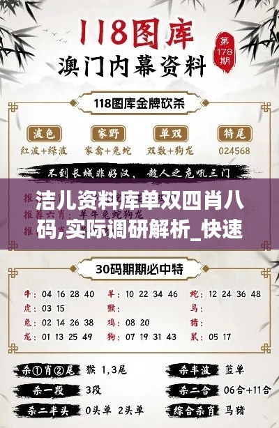 潔兒資料庫單雙四肖八碼,實際調(diào)研解析_快速版JXE8.41