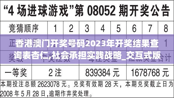 香港澳門開獎(jiǎng)號碼2023年開獎(jiǎng)結(jié)果查詢表杏仁,社會承擔(dān)實(shí)踐戰(zhàn)略_交互式版NTJ8.1