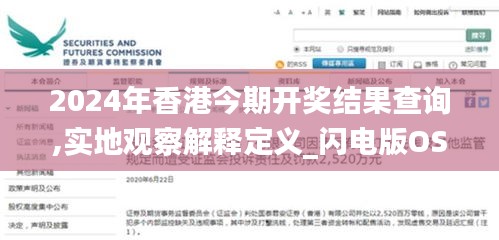 2024年香港今期開獎(jiǎng)結(jié)果查詢,實(shí)地觀察解釋定義_閃電版OST8.91