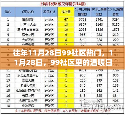 11月28日，99社區(qū)的溫暖日常與友情盛事回顧