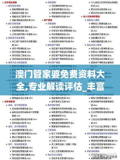 澳門管家婆免費(fèi)資料大全,專業(yè)解讀評(píng)估_豐富版TPH85.539