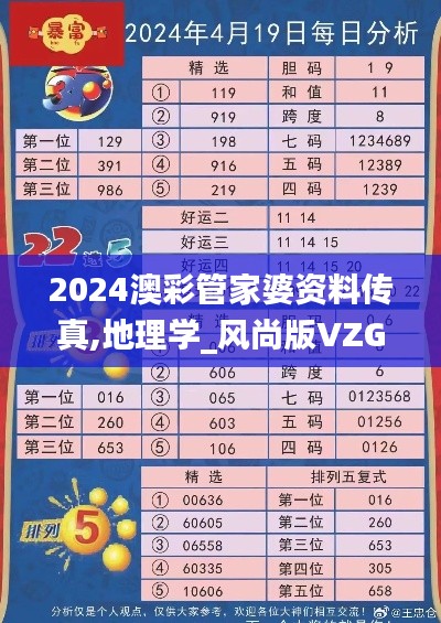 2024澳彩管家婆資料傳真,地理學(xué)_風(fēng)尚版VZG24.924