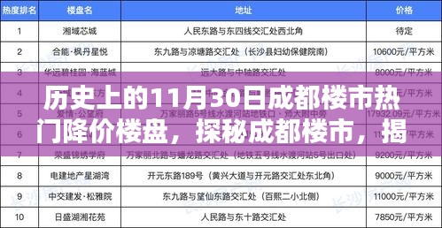 揭秘歷史上的降價熱門樓盤與巷弄獨特小店，成都樓市探秘之11月30日降價樓盤回顧