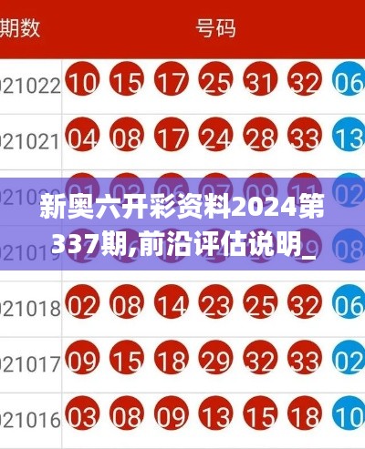 新奧六開彩資料2024第337期,前沿評(píng)估說(shuō)明_3K32.818-8