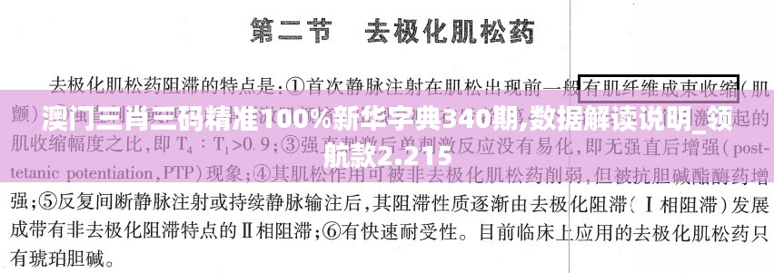 澳門三肖三碼精準100%新華字典340期,數(shù)據(jù)解讀說明_領航款2.215