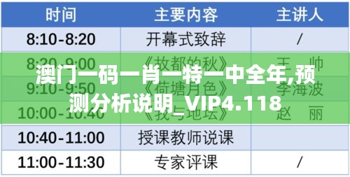 澳門一碼一肖一特一中全年,預(yù)測分析說明_VIP4.118