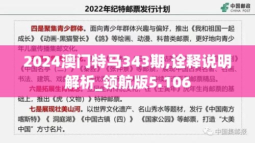2024澳門(mén)特馬343期,詮釋說(shuō)明解析_領(lǐng)航版5.106