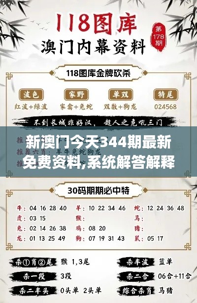 新澳門(mén)今天344期最新免費(fèi)資料,系統(tǒng)解答解釋落實(shí)_4DM110.634