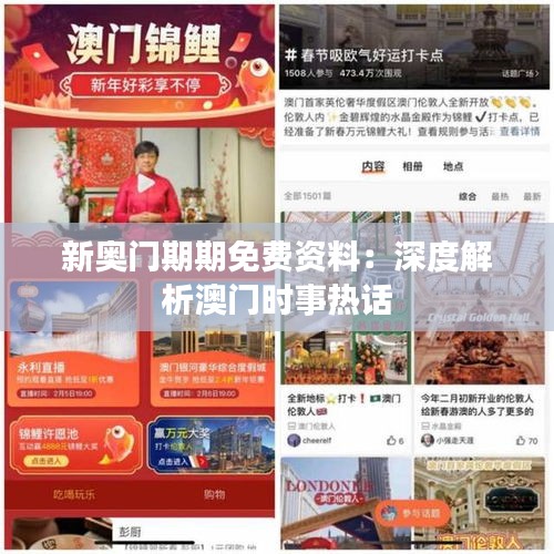 新奧門期期免費(fèi)資料：深度解析澳門時事熱話