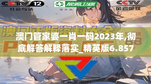 澳門管家婆一肖一碼2023年,徹底解答解釋落實(shí)_精英版6.857