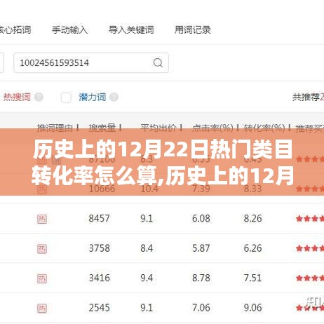 歷史上的12月22日電商類目轉(zhuǎn)化率的深度解析與計算方式