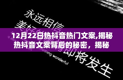 揭秘?zé)岫兑粑陌副澈蟮拿孛?，揭秘?chuàng)作之道，掌握熱門(mén)文案趨勢(shì)（12月22日）