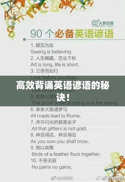 高效背誦英語諺語的秘訣！
