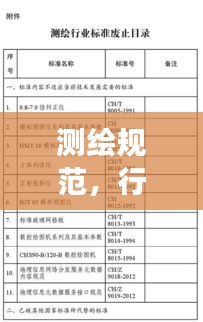測繪規(guī)范，行業(yè)標(biāo)準(zhǔn)化與精確測量的基石支柱