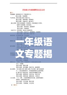 一年級語文專題揭秘，基礎(chǔ)知識的探索之旅