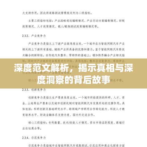 深度范文解析，揭示真相與深度洞察的背后故事