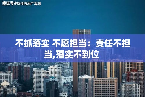 不抓落實 不愿擔(dān)當(dāng)：責(zé)任不擔(dān)當(dāng),落實不到位 