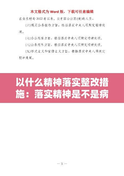 以什么精神落實(shí)整改措施：落實(shí)精神是不是病句 