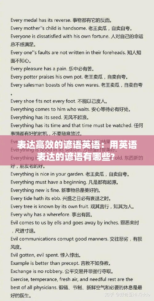 表達(dá)高效的諺語英語：用英語表達(dá)的諺語有哪些? 