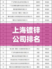 上海鍍鋅公司排名揭曉，行業(yè)內頂尖企業(yè)榜單