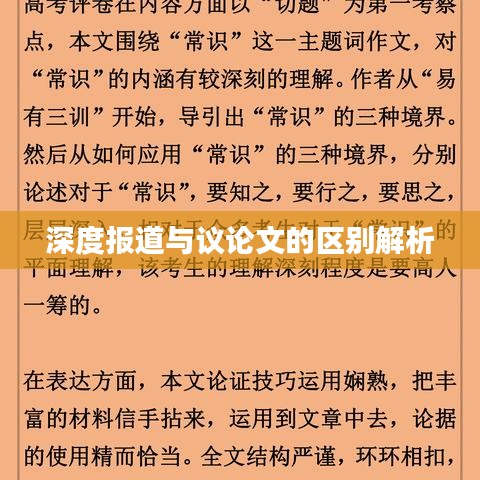 深度報(bào)道與議論文的區(qū)別解析