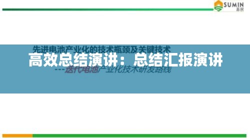 高效總結(jié)演講：總結(jié)匯報(bào)演講 