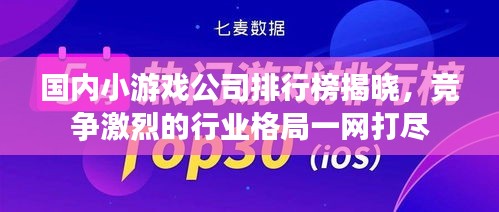 國(guó)內(nèi)小游戲公司排行榜揭曉，競(jìng)爭(zhēng)激烈的行業(yè)格局一網(wǎng)打盡