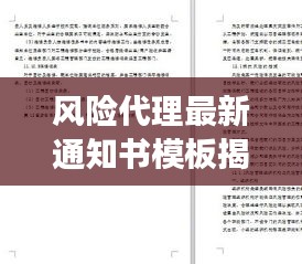 風(fēng)險(xiǎn)代理最新通知書模板揭秘，高效、規(guī)范、必備文檔標(biāo)題