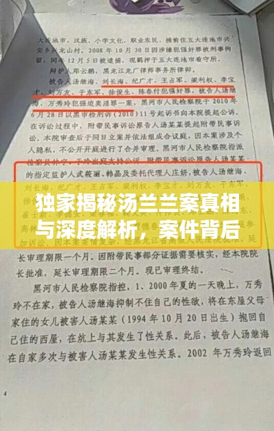 獨家揭秘湯蘭蘭案真相與深度解析，案件背后的驚人內(nèi)幕