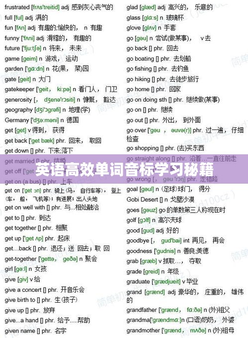 英語高效單詞音標(biāo)學(xué)習(xí)秘籍