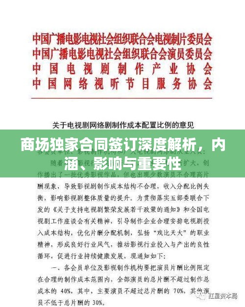 商場獨(dú)家合同簽訂深度解析，內(nèi)涵、影響與重要性