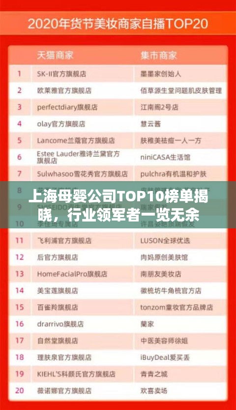 上海母嬰公司TOP10榜單揭曉，行業(yè)領(lǐng)軍者一覽無余