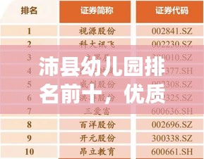 沛縣幼兒園排名前十，優(yōu)質(zhì)教育資源閃耀明珠榜