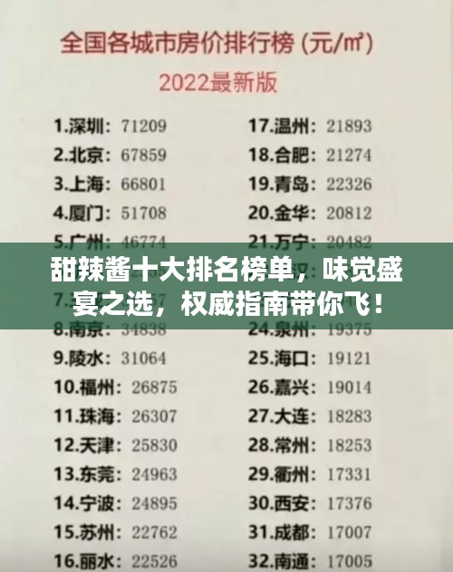 甜辣醬十大排名榜單，味覺(jué)盛宴之選，權(quán)威指南帶你飛！