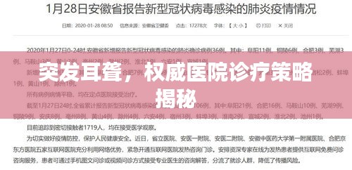 突發(fā)耳聾，權威醫(yī)院診療策略揭秘