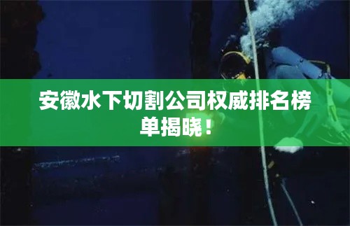 安徽水下切割公司權(quán)威排名榜單揭曉！