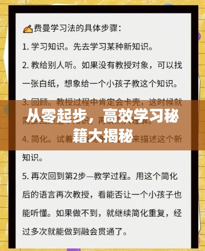 從零起步，高效學(xué)習(xí)秘籍大揭秘