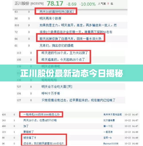 正川股份最新動態(tài)今日揭秘