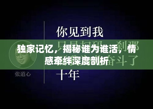 獨家記憶，揭秘誰為誰活，情感牽絆深度剖析