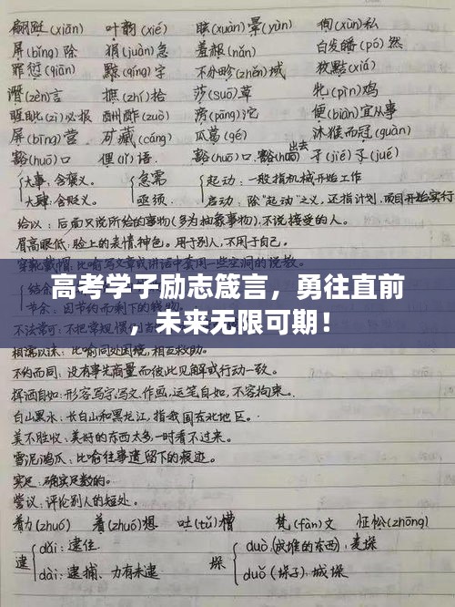 高考學(xué)子勵(lì)志箴言，勇往直前，未來(lái)無(wú)限可期！