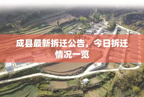 成縣最新拆遷公告，今日拆遷情況一覽